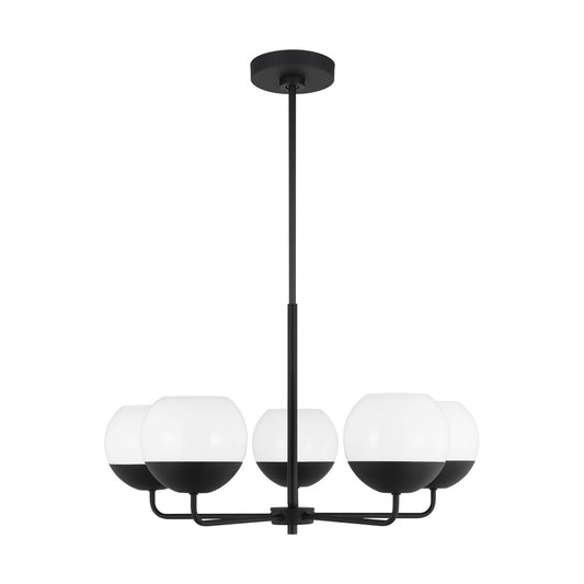 Alvin Five Light Chandelier in Midnight Black