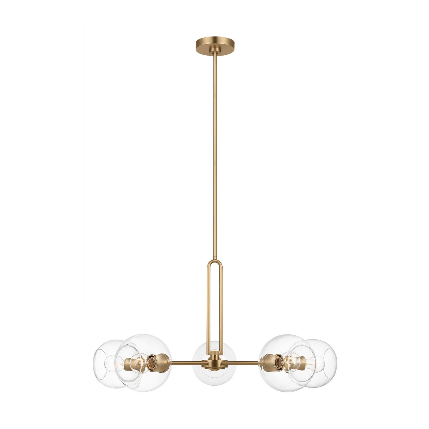 Codyn Five Light Chandelier in Satin Brass