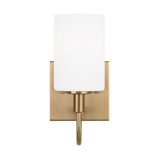 Oak Moore One Light Bath Vanity in Satin Brass