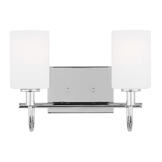 Oak Moore Two Light Bath Vanity in Chrome