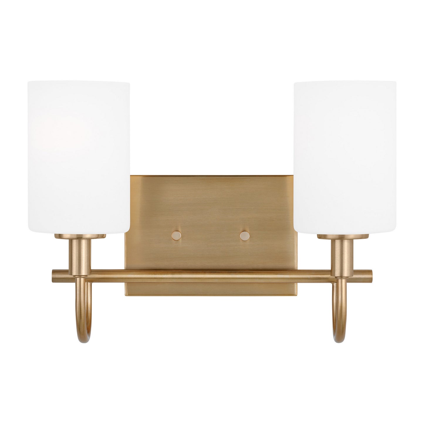 Oak Moore Two Light Bath Vanity in Satin Brass