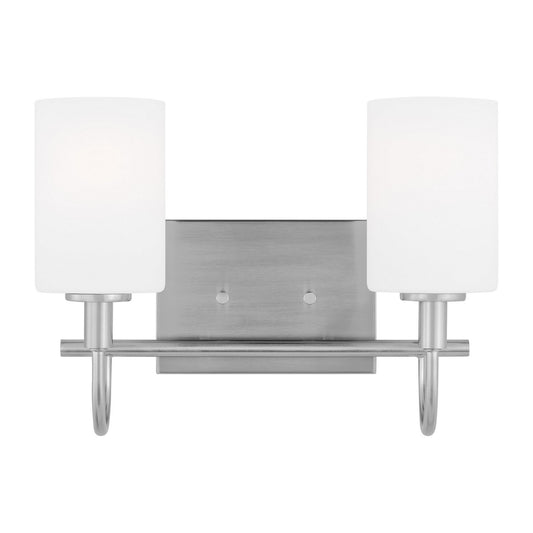 Oak Moore Two Light Bath Vanity in Brushed Nickel