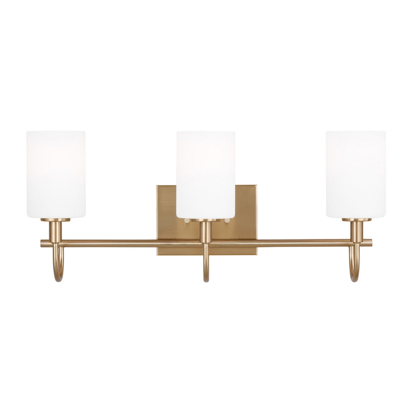 Oak Moore Three Light Bath Vanity in Satin Brass