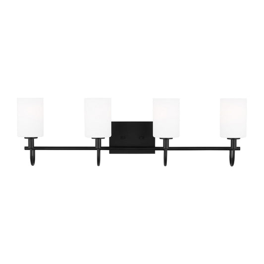 Oak Moore Four Light Bath Vanity in Midnight Black