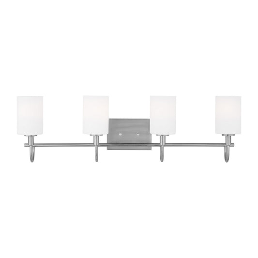 Oak Moore Four Light Bath Vanity in Brushed Nickel