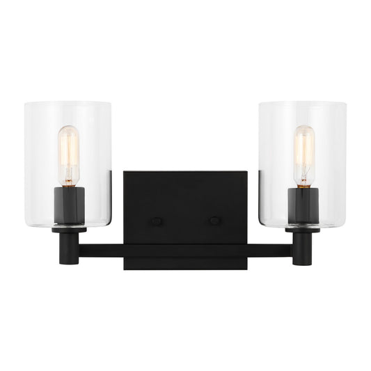 Fullton Two Light Bath Vanity in Midnight Black