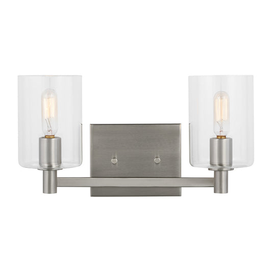 Fullton Two Light Bath Vanity in Brushed Nickel