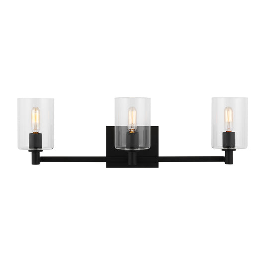 Fullton Three Light Bath Vanity in Midnight Black