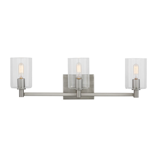 Fullton Three Light Bath Vanity in Brushed Nickel
