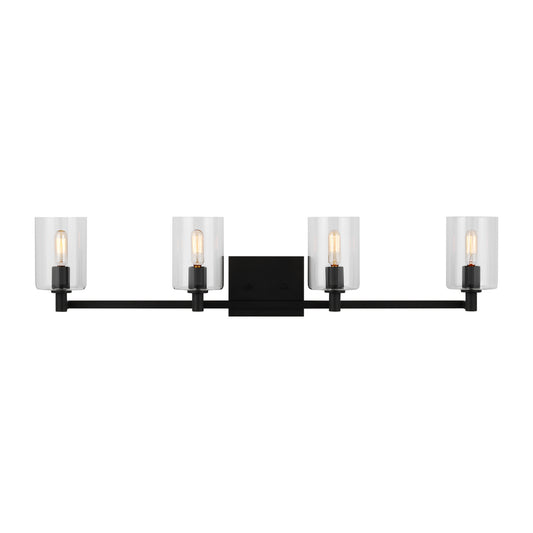 Fullton Four Light Bath Vanity in Midnight Black