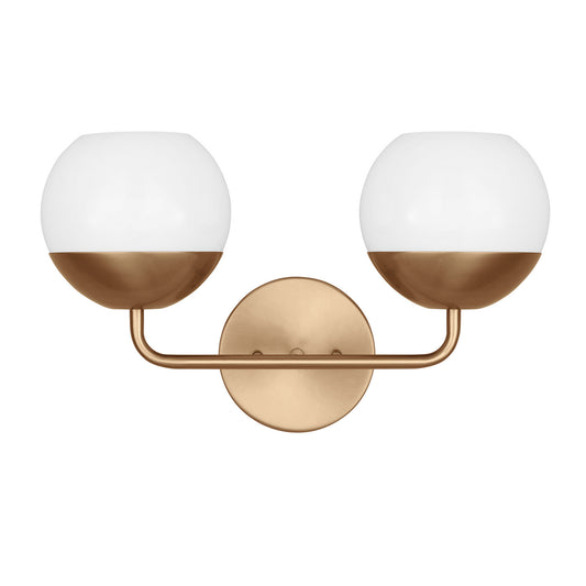 Alvin Two Light Bath Vanity in Satin Brass