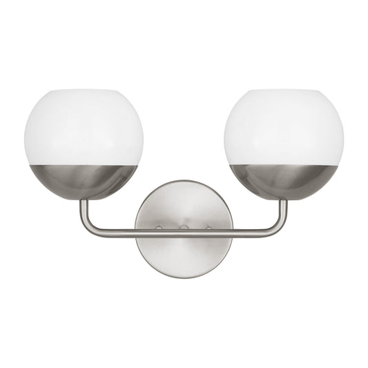Alvin Two Light Bath Vanity in Brushed Nickel