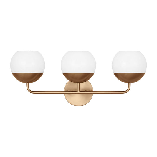 Alvin Three Light Bath Vanity in Satin Brass