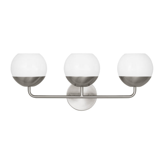 Alvin Three Light Bath Vanity in Brushed Nickel