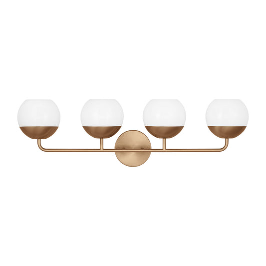 Alvin Four Light Bath Vanity in Satin Brass