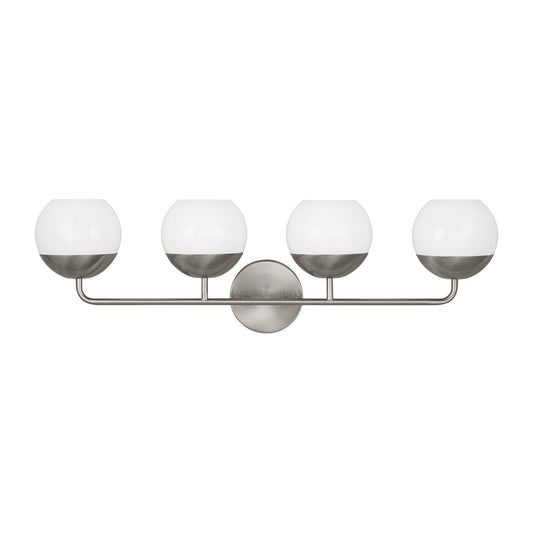 Alvin Four Light Bath Vanity in Brushed Nickel