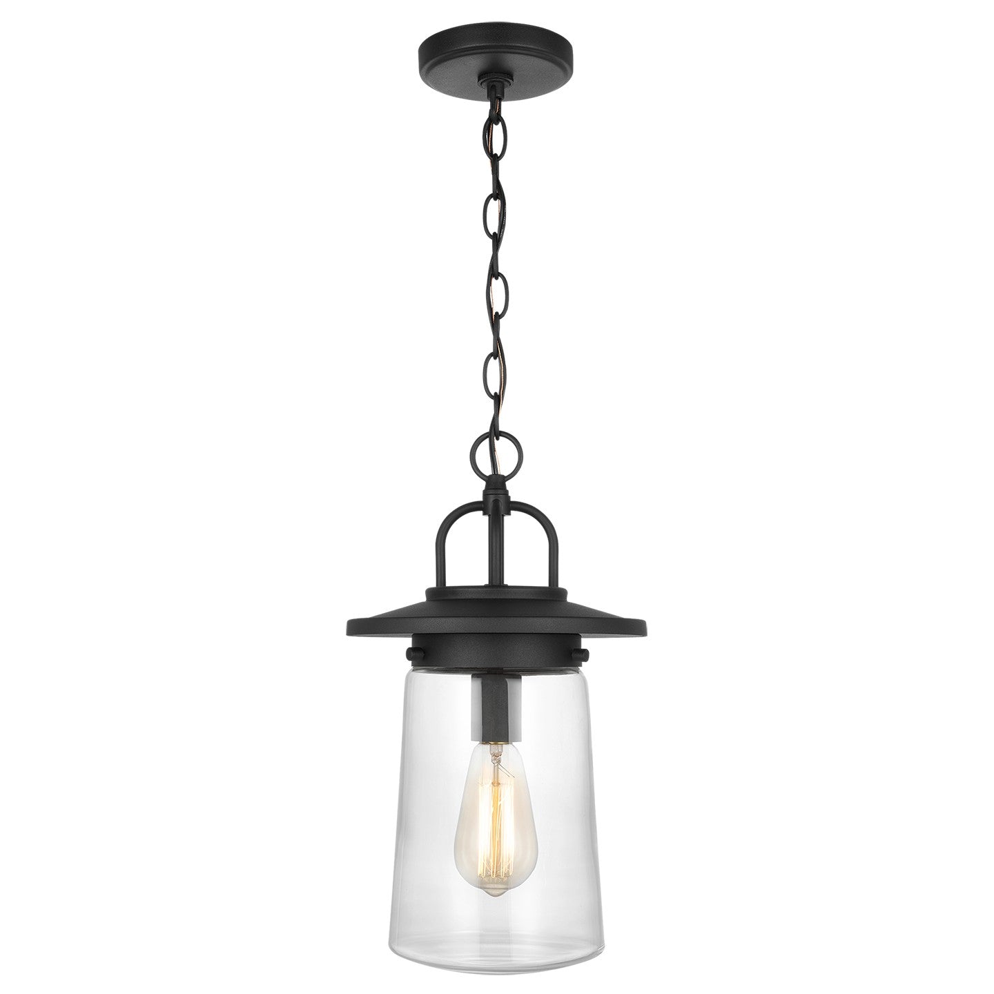 Tybee One Light Outdoor Pendant in Black