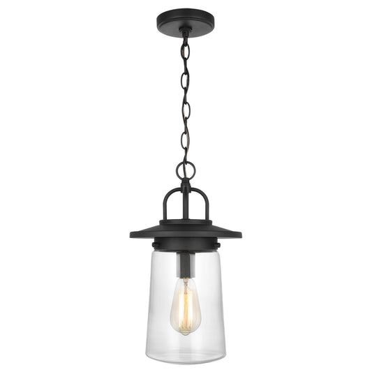 Tybee One Light Outdoor Pendant in Black