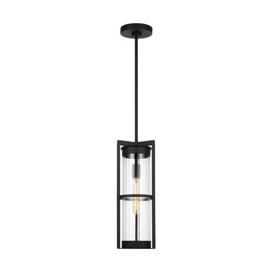 Alcona One Light Outdoor Pendant in Black