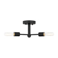 Axis Three Light Semi-Flush Mount in Midnight Black