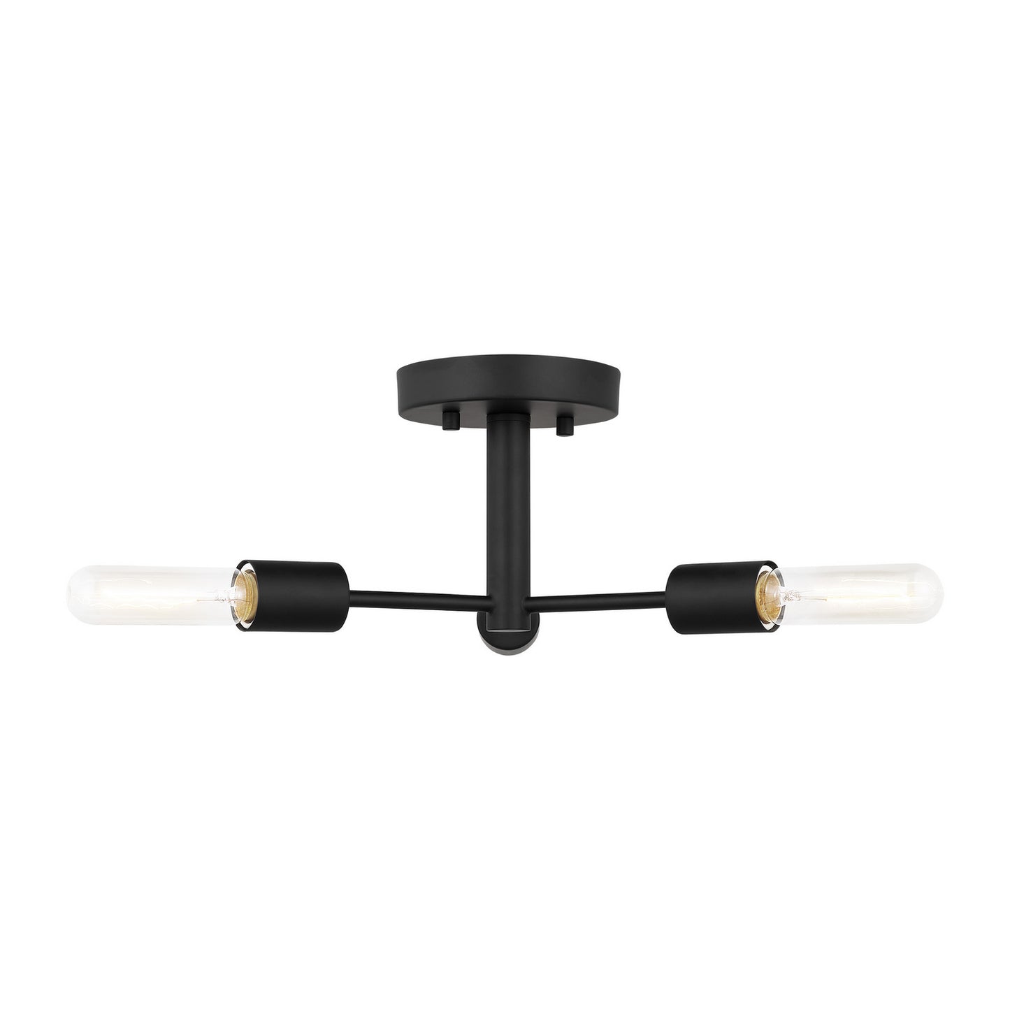 Axis Three Light Semi-Flush Mount in Midnight Black