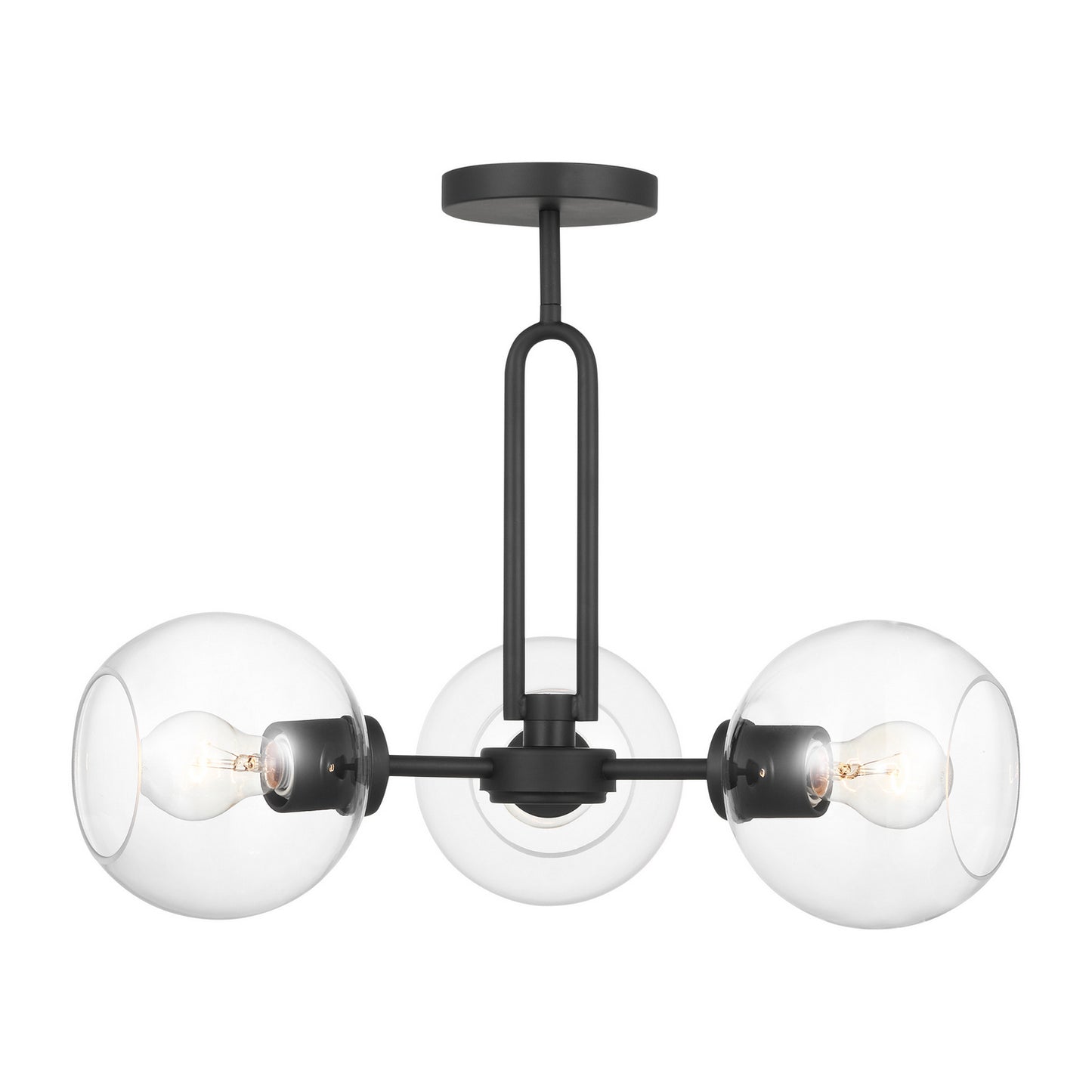Codyn Three Light Semi-Flush Mount in Midnight Black