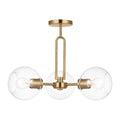 Codyn Three Light Semi-Flush Mount in Satin Brass