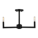 Fullton Three Light Semi-Flush Mount in Midnight Black