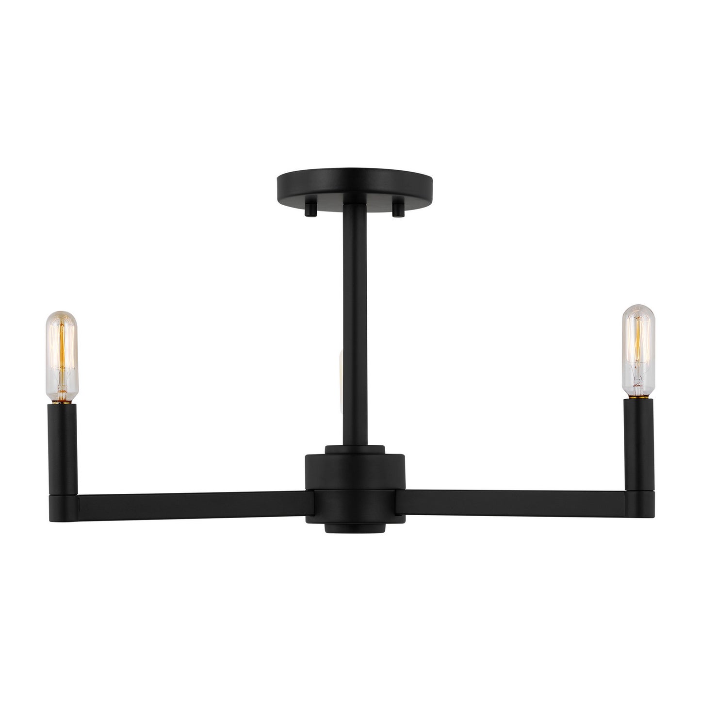 Fullton Three Light Semi-Flush Mount in Midnight Black
