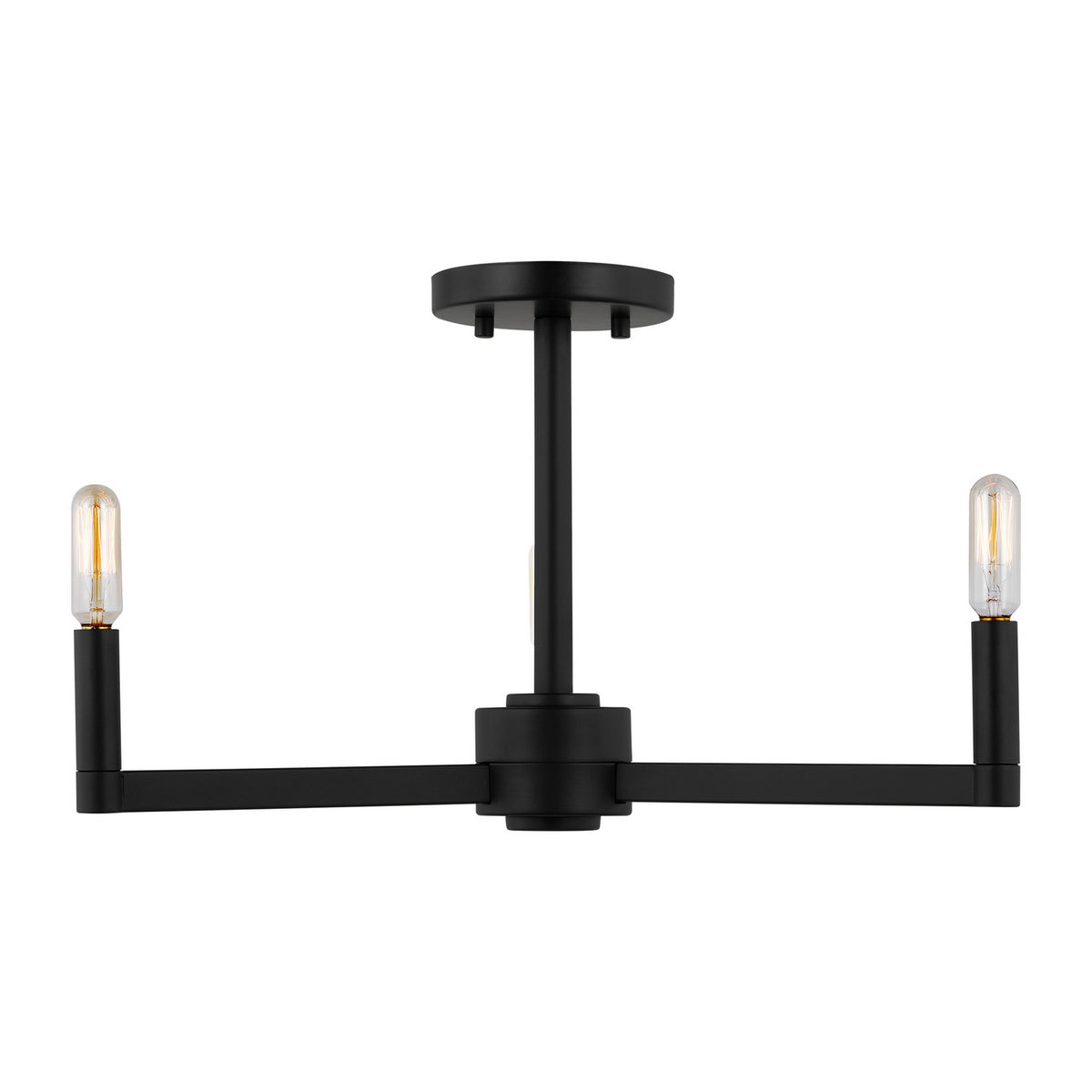 Fullton Three Light Semi-Flush Mount in Midnight Black