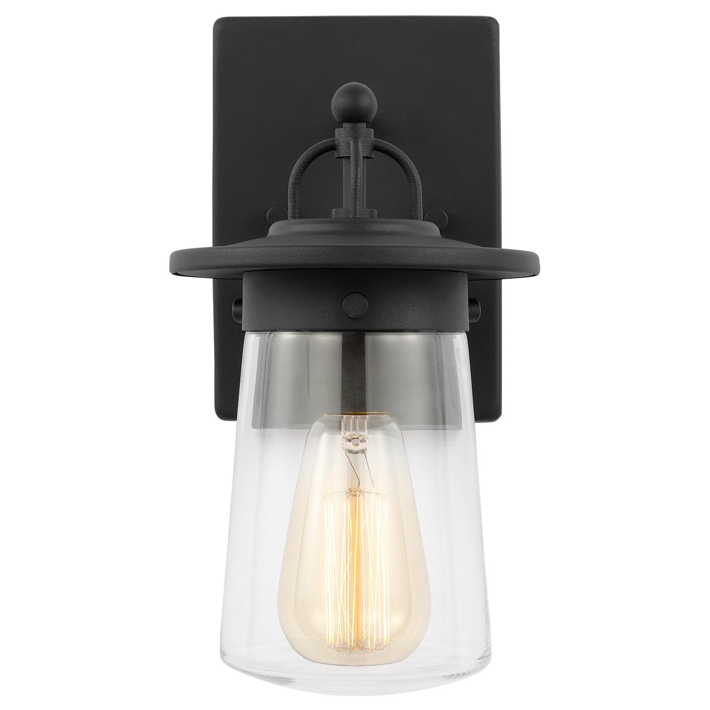 Tybee One Light Outdoor Wall Lantern in Black