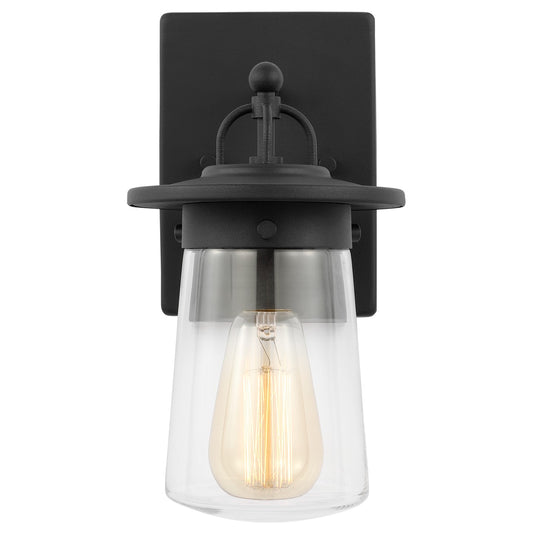 Tybee One Light Outdoor Wall Lantern in Black