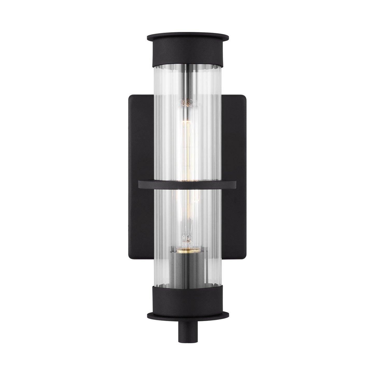 Alcona One Light Outdoor Wall Lantern in Black