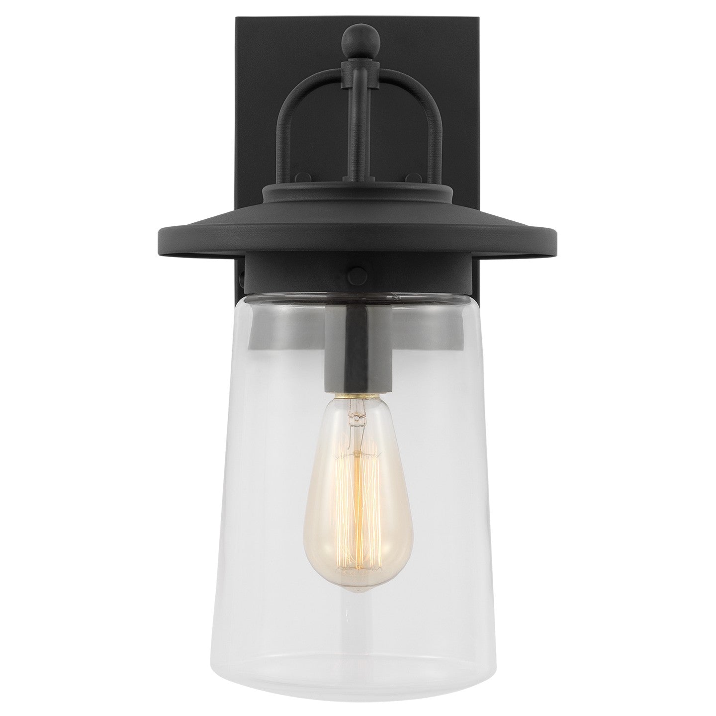 Tybee One Light Outdoor Wall Lantern in Black