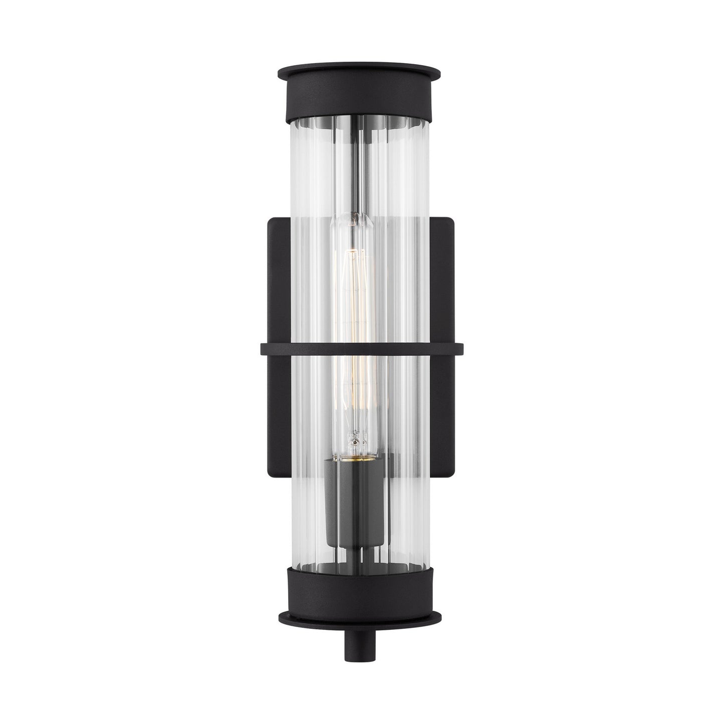 Alcona One Light Outdoor Wall Lantern in Black