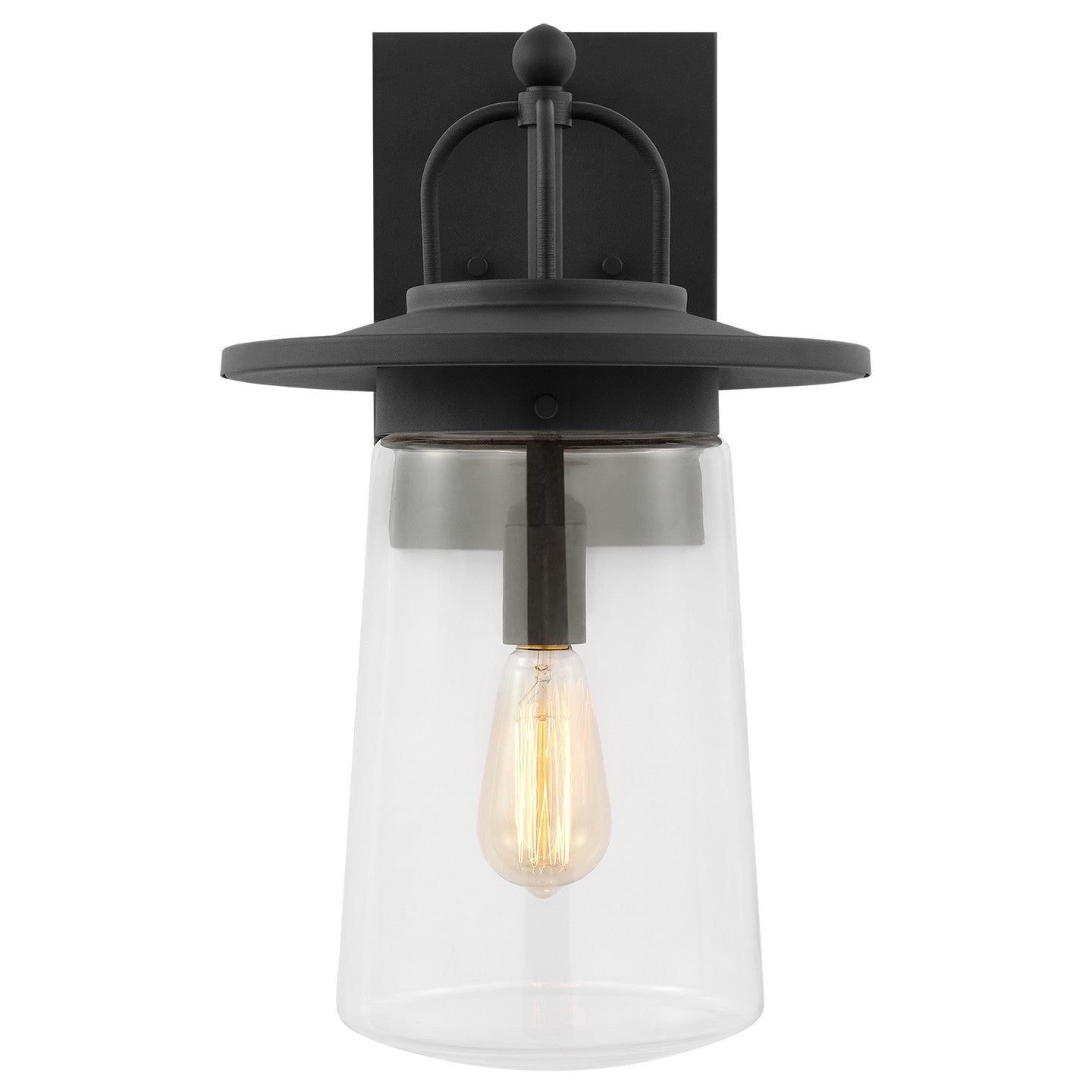 Tybee One Light Outdoor Wall Lantern in Black