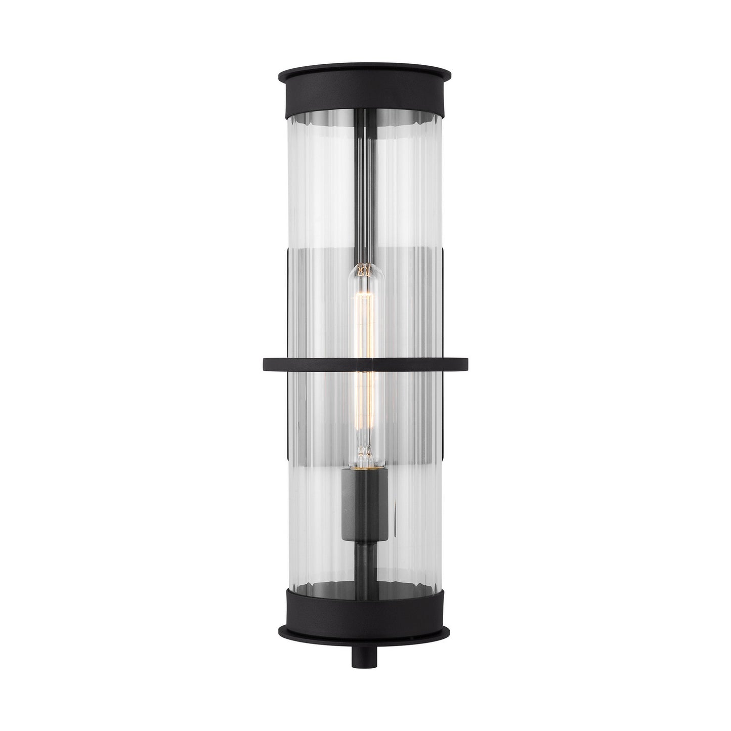 Alcona One Light Outdoor Wall Lantern in Black