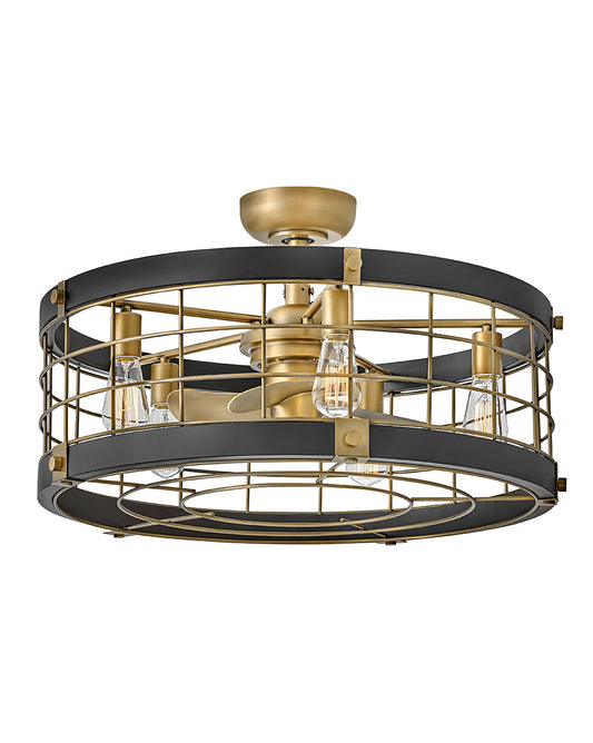 Bryce 27" LED Fandelier in Heritage Brass