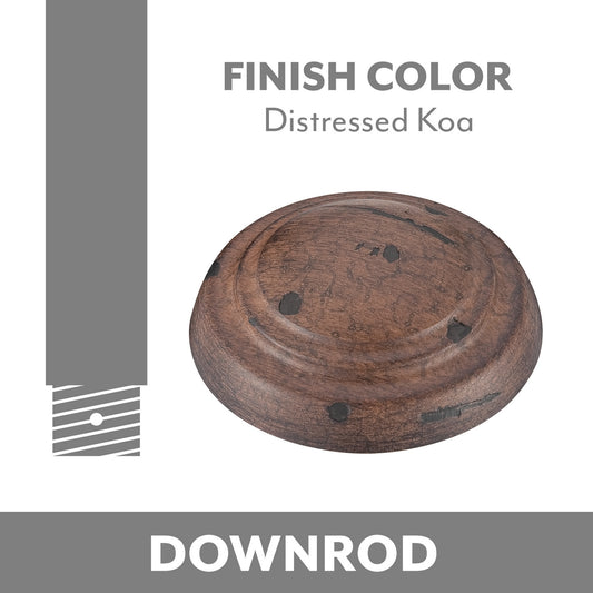Pancake Ceiling Fan Downrod With Wire And Connector in Distressed Koa