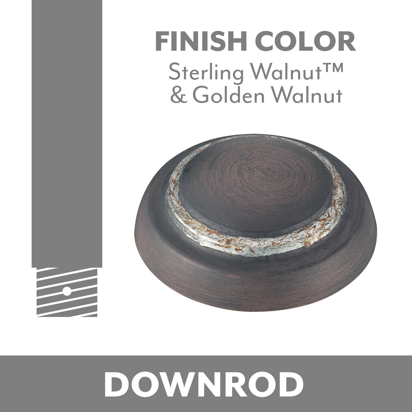 Minka Aire Downrod Coupler in Sterling Walnut/Golden Walnut