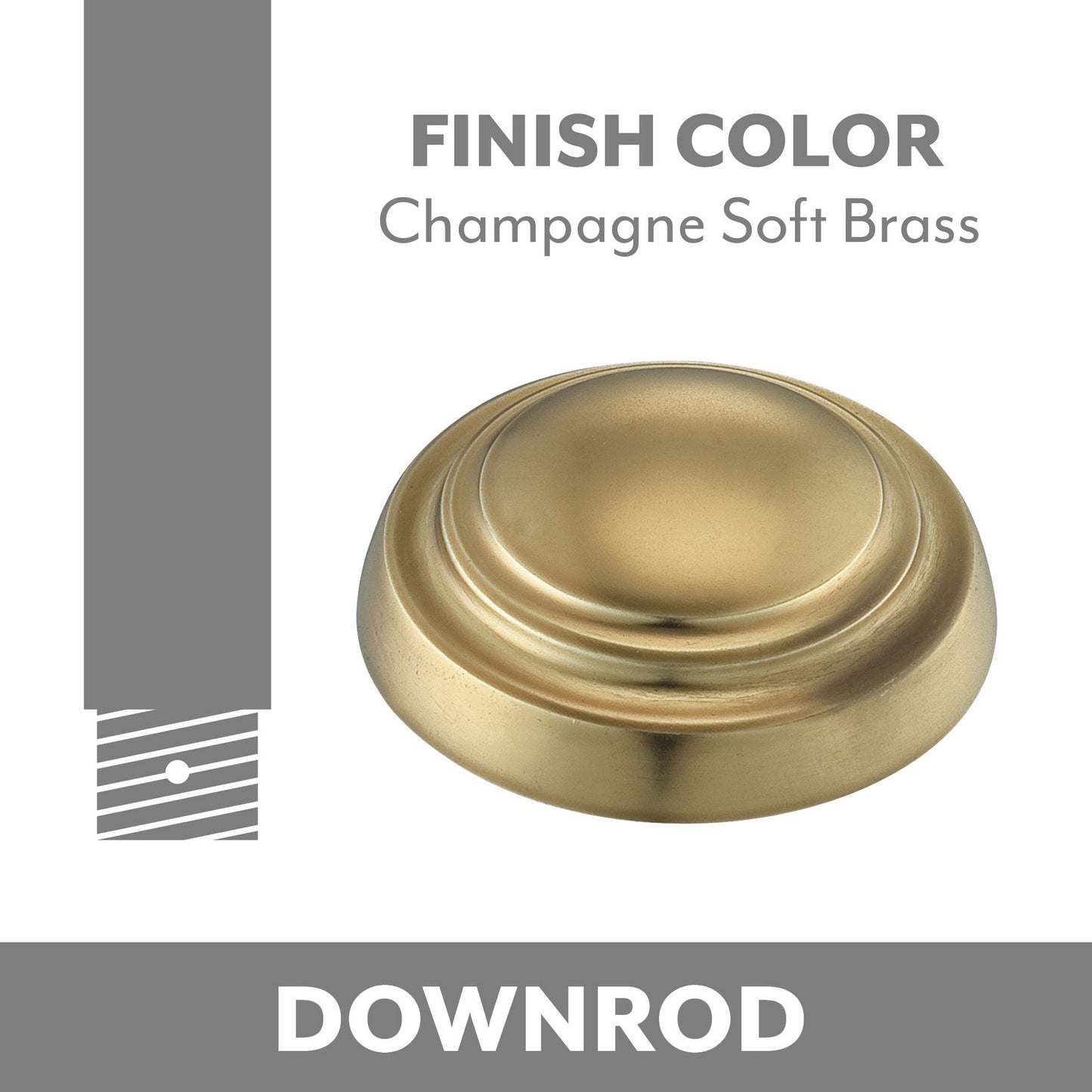 Down Rod in Champagne Soft Brass