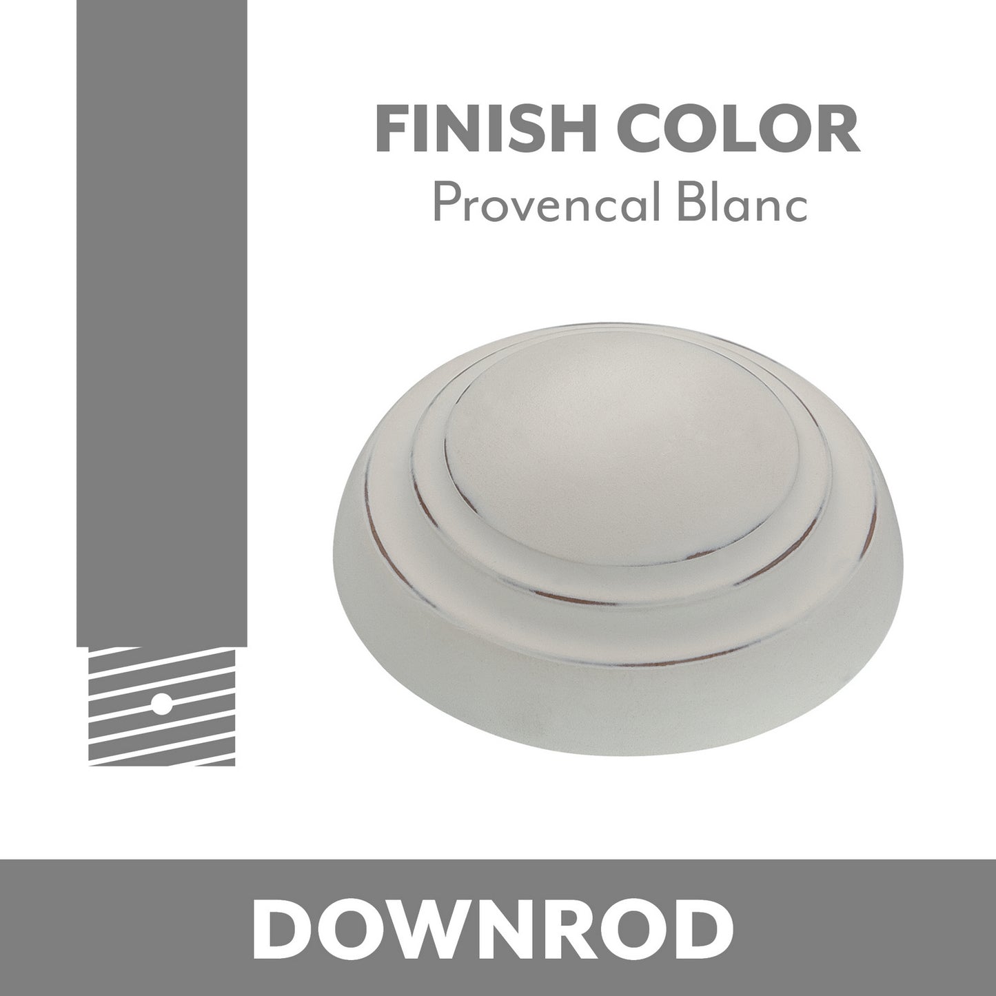 Minka Aire Down Rod in Provencal Blanc