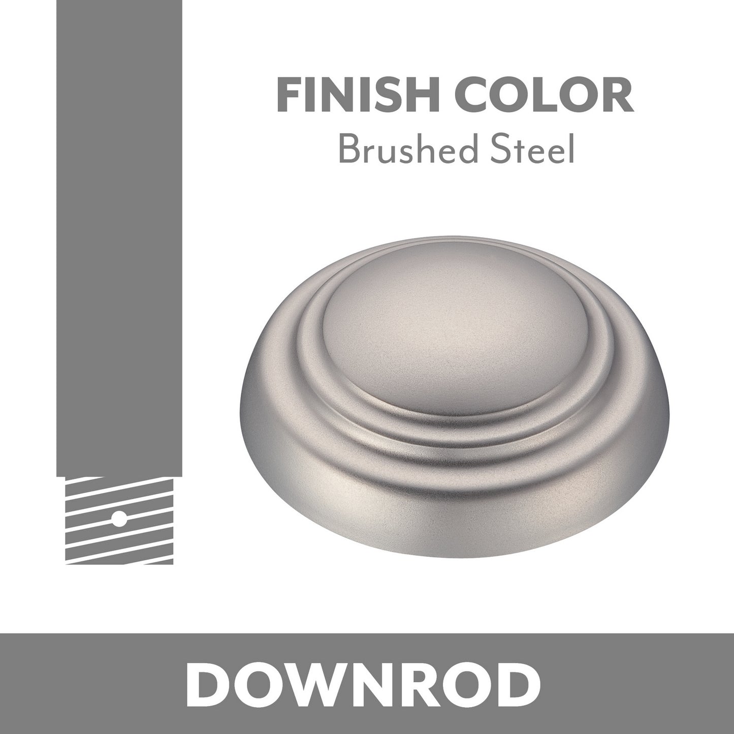 Minka Aire Down Rod in Brushed Steel