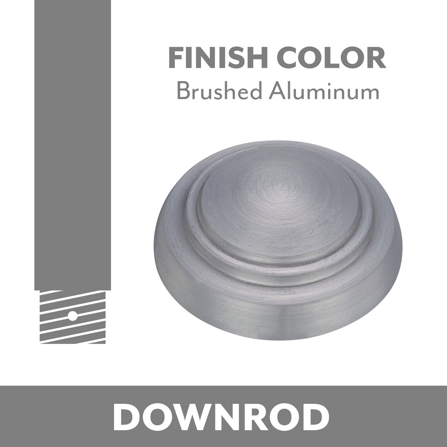 Minka Aire Down Rod in Brushed Aluminum