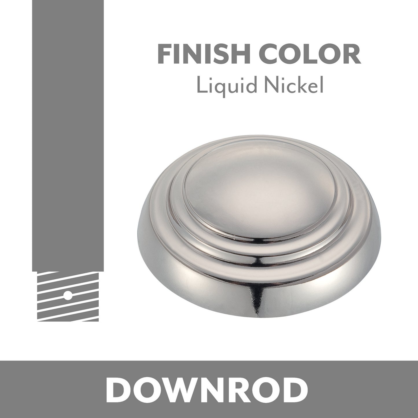 Minka Aire Down Rod in Liquid Nickel