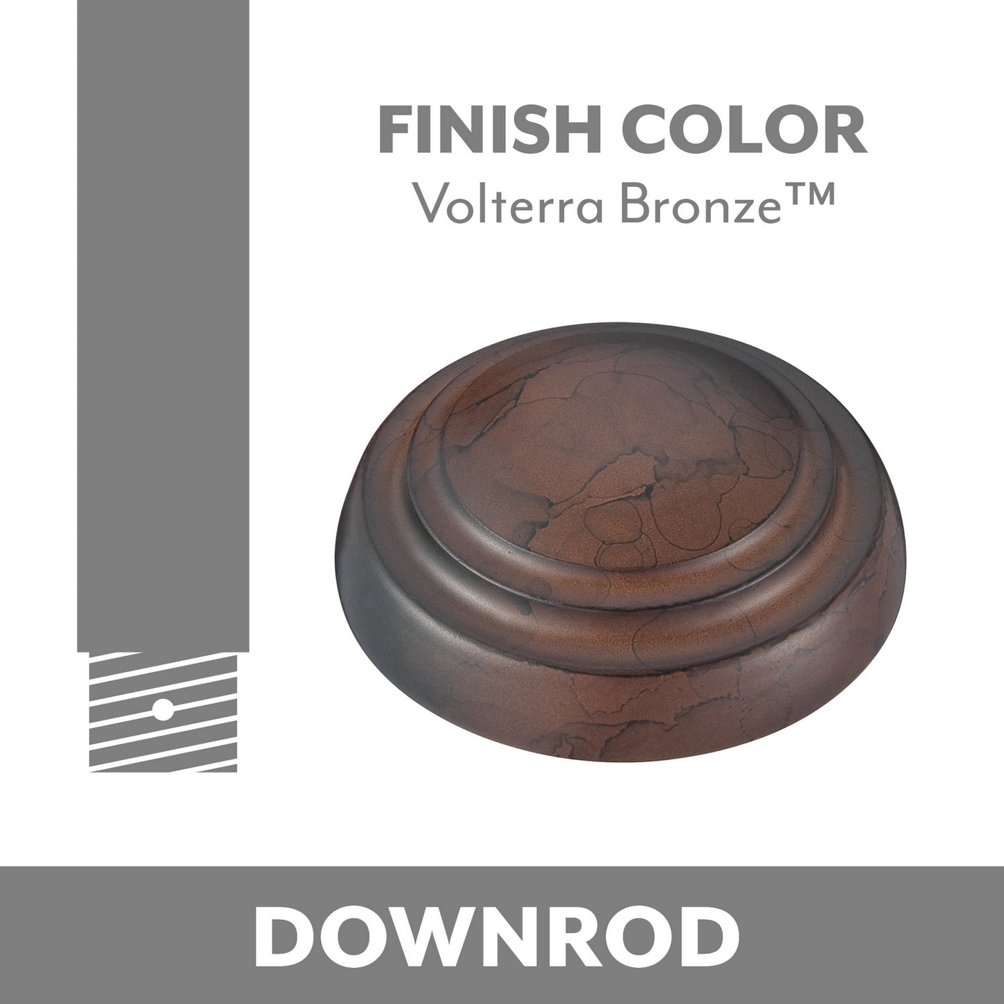 Minka Aire Down Rod in Volterra Bronze