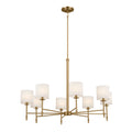Ali Eight Light Chandelier in Brushed Natural Brass