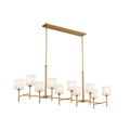 Ali Ten Light Linear Chandelier in Brushed Natural Brass