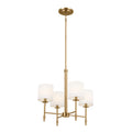 Ali Four Light Chandelier in Brushed Natural Brass