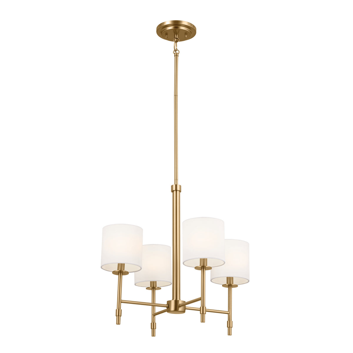 Ali Four Light Chandelier in Brushed Natural Brass